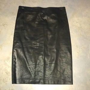 All Saints black pencil skirt coated